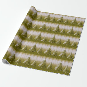 Gold Holiday Christmas Tree Wrapping Paper