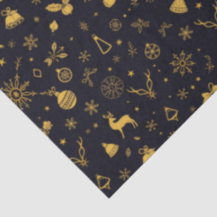 Gold Holiday Icons Tissue Paper