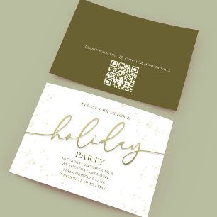 Gold Holiday Script Custom Party  Invitation
