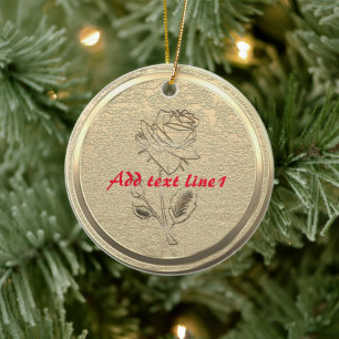 Gold Holiday Season Vibe Ceramic Ornament