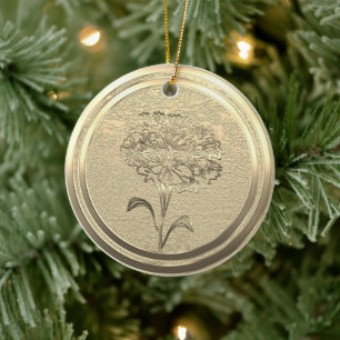 Gold Holiday Season Vibe Ceramic Ornament