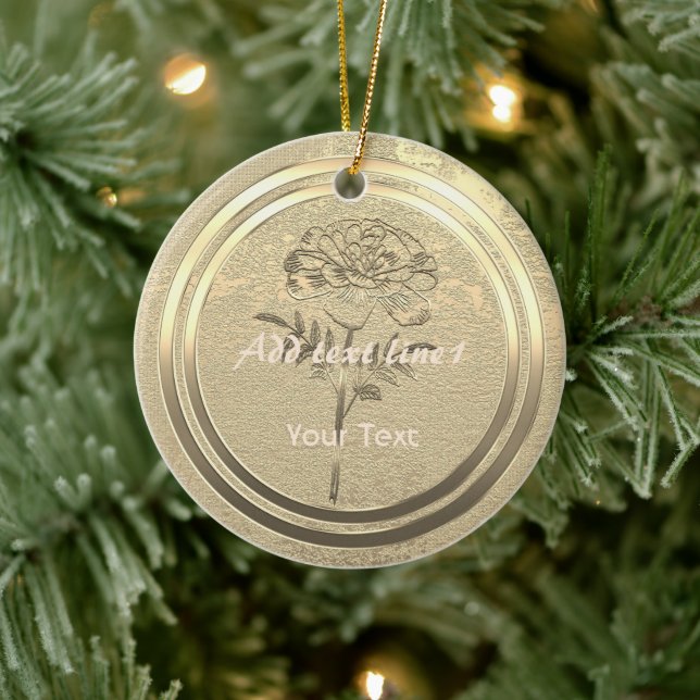 Gold Holiday Season Vibe Ceramic Ornament (Tree)