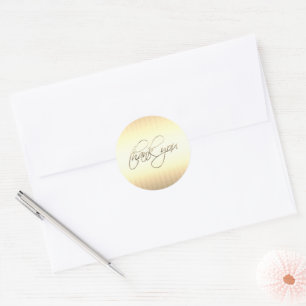 Gold Holiday Season Vibe Classic Round Sticker