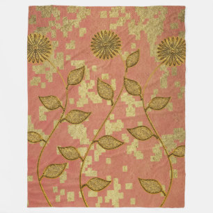 Gold Holiday Season Vibe Fleece Blanket