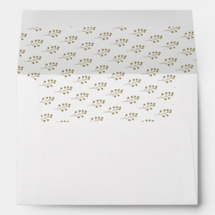 Gold Holly Berry Elegant Winter Wedding Envelope