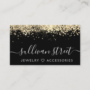 Gold Holographic Glitter Jewellery Boutique Business Card