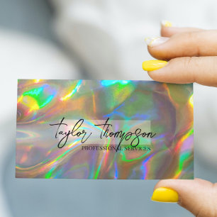 Gold Holographic   Modern Glam Business Cards