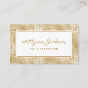 Gold Holographic Script Business Card