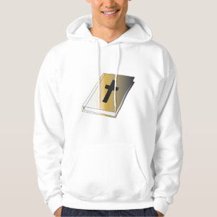 Gold Holy Bible with Black Cross Religious Hoodie