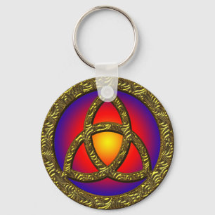 GOLD HOLY TRINITY SYMBOL KEY RING