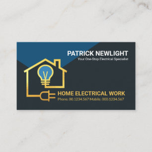 Gold Home Electric Wiring Circuit Business Card