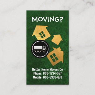 Gold Home Moving Green Landscape Business Card