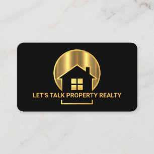Gold Home Sunset Let's Talk Property Business Card