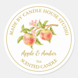 Gold Homemade Apple Candle Label White