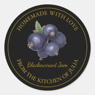 Gold Homemade Blackcurrant Jam Label