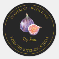 Gold Homemade Fig Jam Label | Black