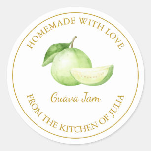 Gold Homemade Guava Jam Label White