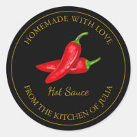 Gold Homemade Hot Sauce Label | Black