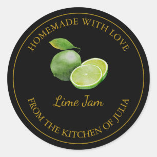 Gold Homemade Lime Jam Label Black
