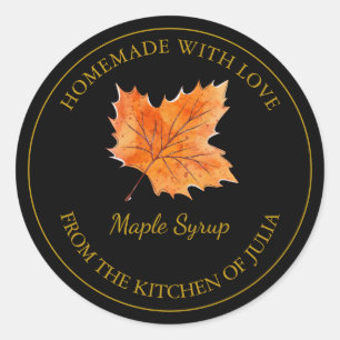 Gold Homemade Maple Syrup Label   Black