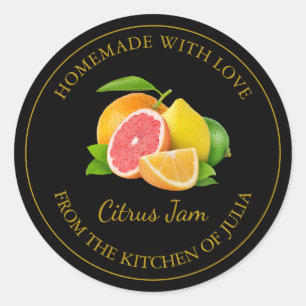 Gold Homemade Mixed Citrus Jam Label