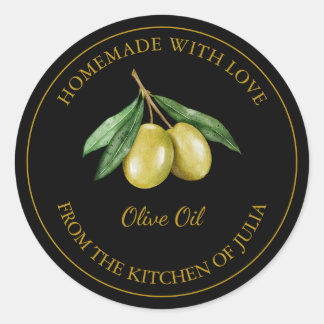 Gold Homemade Olive Oil Label | Black