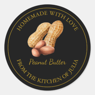 Gold Homemade Peanut Butter Label Black