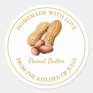 Gold Homemade Peanut Butter Label   White