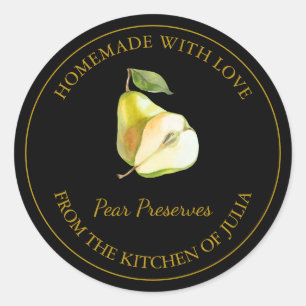 Gold Homemade Pear Preserves Label   Black