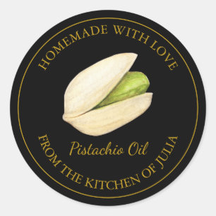 Gold Homemade Pistachio Oil Label   Black