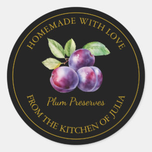 Gold Homemade Plum Preserves Label   Black