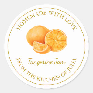 Gold Homemade Tangerine Jam Label White