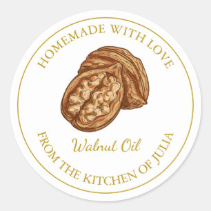 Gold Homemade Walnut Oil Label White