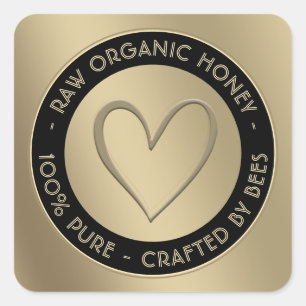 GOLD HONEY BEAR LABEL -  100% PURE MADE BY BEES
