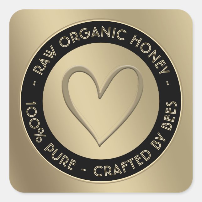 GOLD HONEY BEAR LABEL -  100% PURE MADE BY BEES (Front)