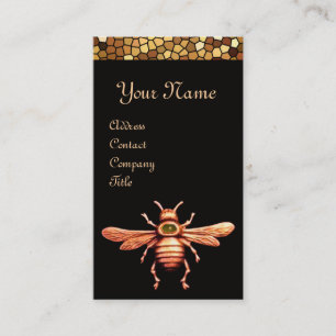 GOLD HONEY BEE / BEEKEEPER BEEKEEPING MONOGRAM BUSINESS CARD
