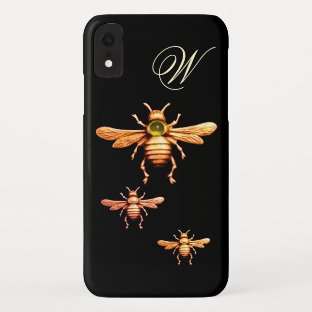 GOLD HONEY BEES MONOGRAM Case-Mate iPhone CASE (Back)