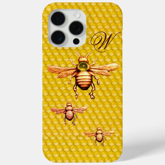 GOLD HONEY BEES MONOGRAM Case-Mate iPhone CASE (Back)