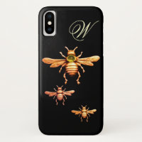 GOLD HONEY BEES MONOGRAM
