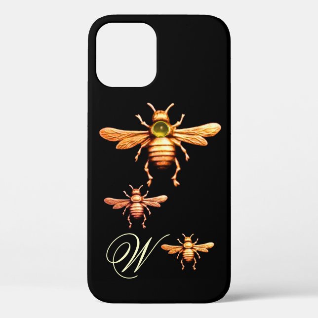 GOLD HONEY BEES MONOGRAM Case-Mate iPhone CASE (Back)