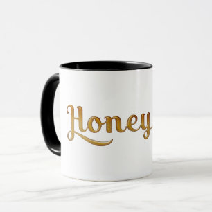 Gold Honey Retro Type Graphic Fashion Mug