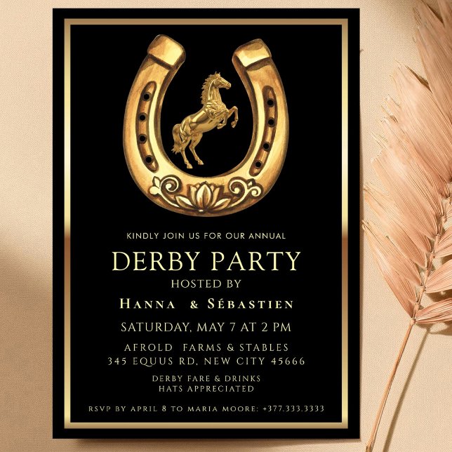 gold Horse Derby Party Equestrian  Invitation (Creator Uploaded)