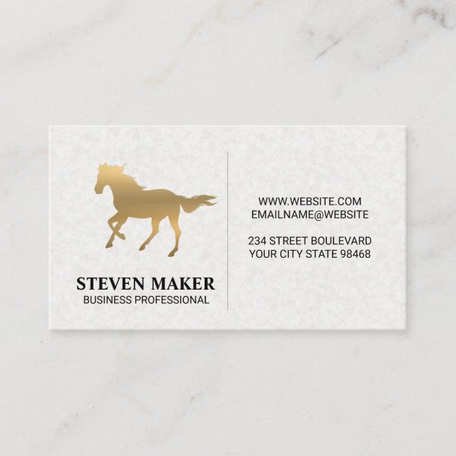 Gold Horse | Equestrian Business Card (Front)
