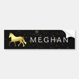 gold horse stars equestrian Monogram Bumper Sticker