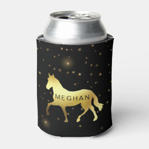 gold horse stars equestrian Monogram Can Cooler
