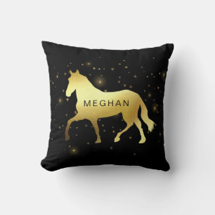 gold horse stars equestrian Monogram Cushion