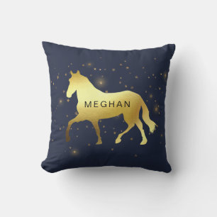 gold horse stars equestrian Monogram Cushion