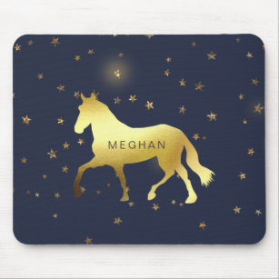 gold horse stars equestrian Monogram Mouse Pad
