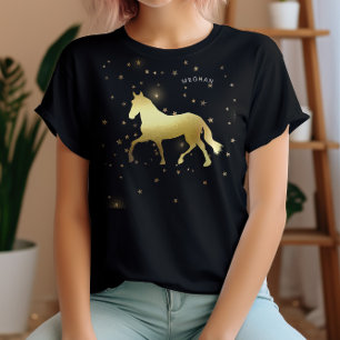 Gold Horse Stars Equestrian Monogram T-Shirt