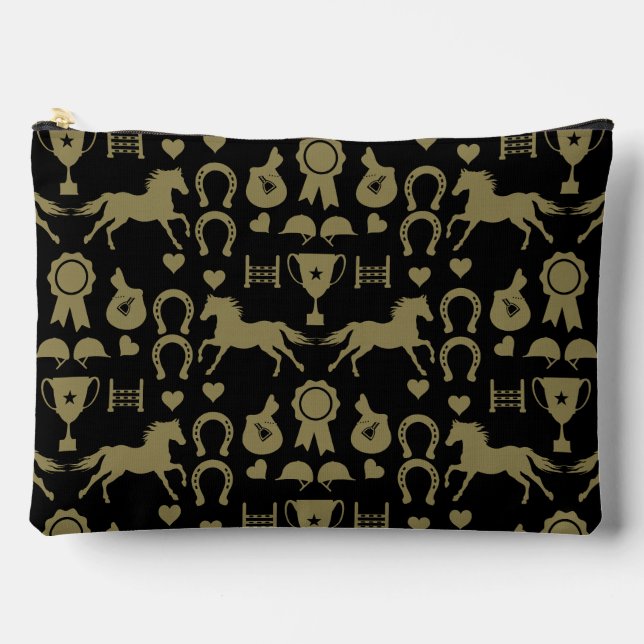 Gold Horseback Riding  Accessory Pouch (Front)